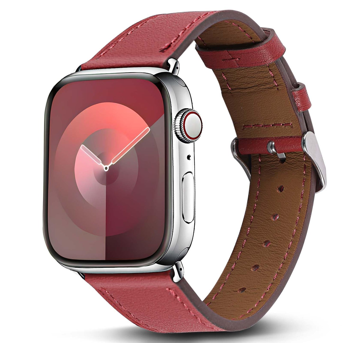 Biggyboom Soft Genuine Leather Bands Compatible with Apple Watch Band 42mm 41mm 40mm 38mm for Women Men, Sweat Wear Resistant Leather Replacement Strap for iWatch Series 11 10 9 8 7 6 SE 5 4 3 2 1