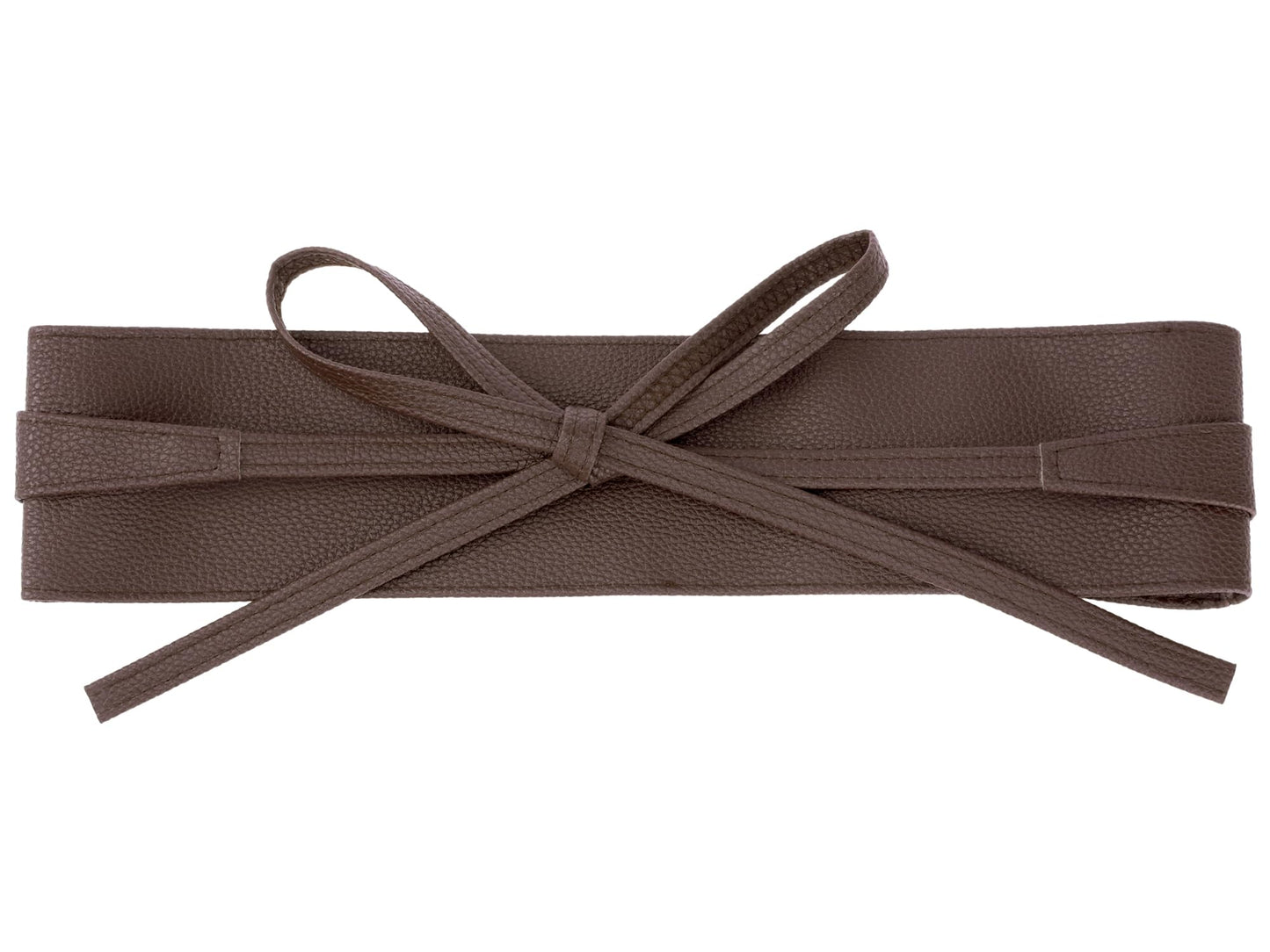Elerevyo Women's Faux Leather Obi Belts Bowknot Wrap Around Wide Waistband for Evening Outfit Dress Shirts One Size Coffee