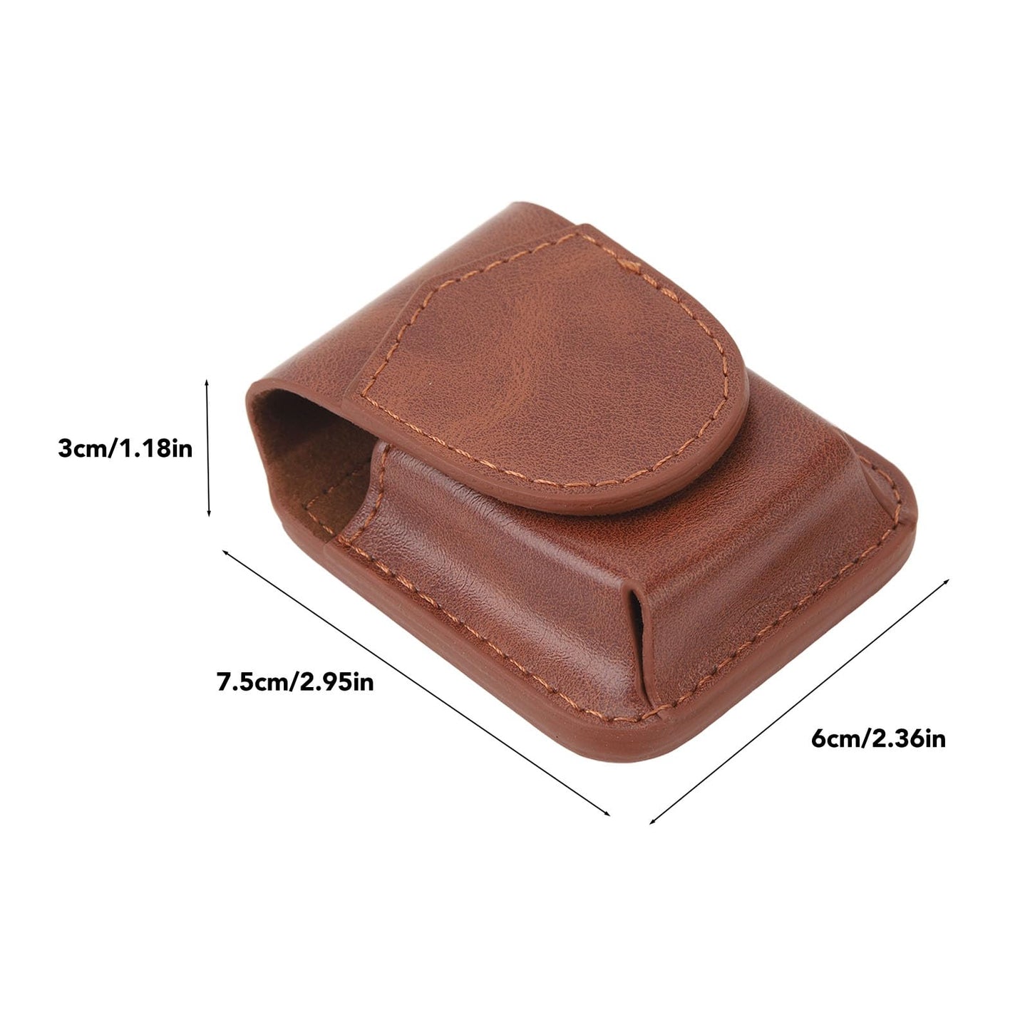 Leather Lighter Case with Belt Loop, Classy Lighter Pouch with Anti Scratch, Soft Lining, Magnetic Buckle, Lighter Waist Case for Outdoor (Brown)