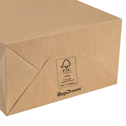 BagDream Gift Bags 8x4.25x10.5 100Pcs Brown Paper Gift Bags with Handles Bulk for Wedding, Party Favor, Grocery, Shopping, Retail, Merchandise Medium Kraft Paper Sacks