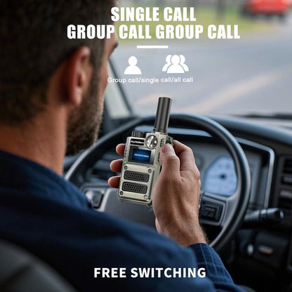 [5000+ Miles Range] Unlimited Range Walkie Talkies 4G LTE Long Range with Nationwide & Global Range via Free SIM Card,SOS Alert Poc Radios for Hiking,Truck Fleet,Construction site（4 Pack）