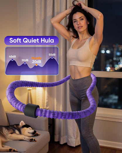 Weighted Hula Circle Hoop for Adult Weight Loss, Soft Silent Infinity Fitness Hoop, Exercise Workout Equipment