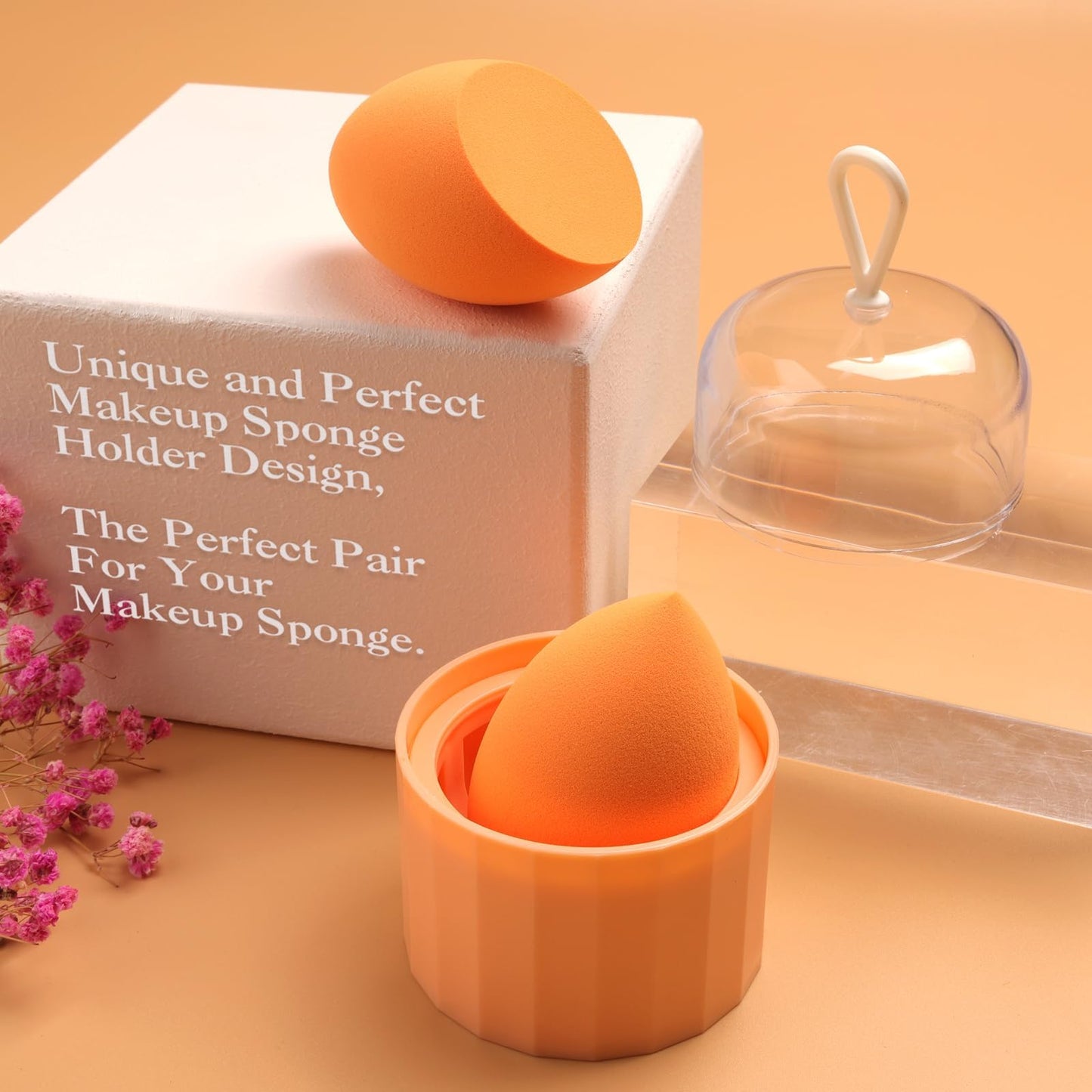 Professional Toiletry Sponges Set,Latex Free Flawless Soft Face Sponge with Holder,Beauty Blender Cosmetic Applicator for Powder,Liquid,Facial Makeup Tools