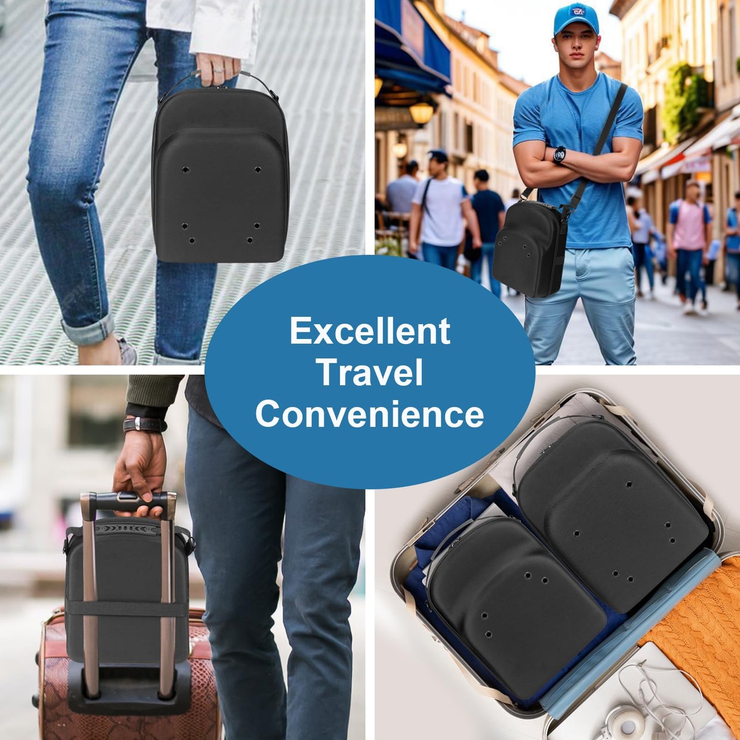 Epesoware Pack of 2 Hat Travel Hard Cases for Baseball Caps - Favorable Hat Storage Organizer with Carrying Handle, Shoulder Strap and Luggage Strap, Protect Up to 10 Hats for Travel Home