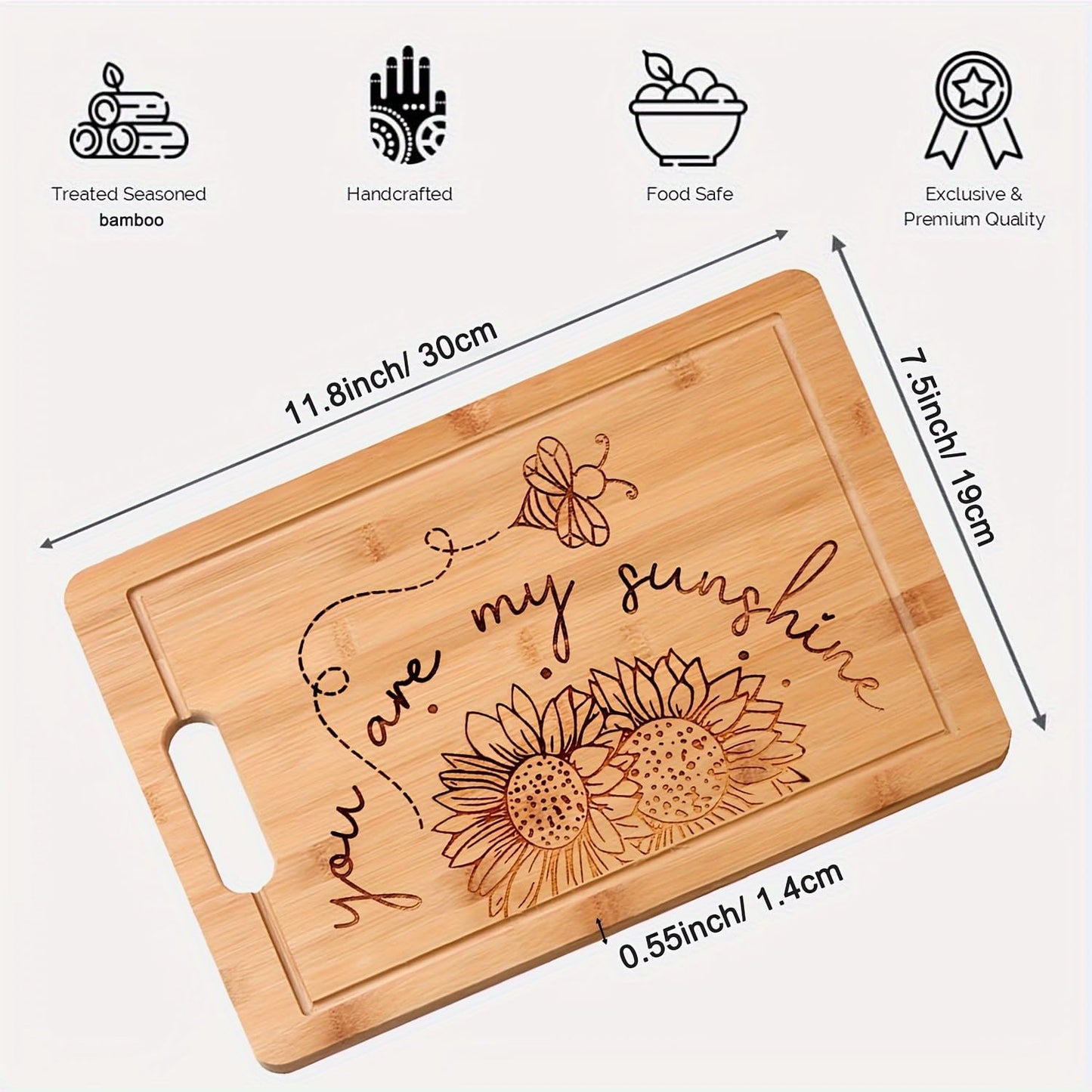 6pcs Sunflower Wooden Cutting Board Set Perfect Charcuterie & Serving Boards for Home Kitchen Decor, Ideal Gifts for Wedding, Birthday, Anniversary, Christmas & Housewarming