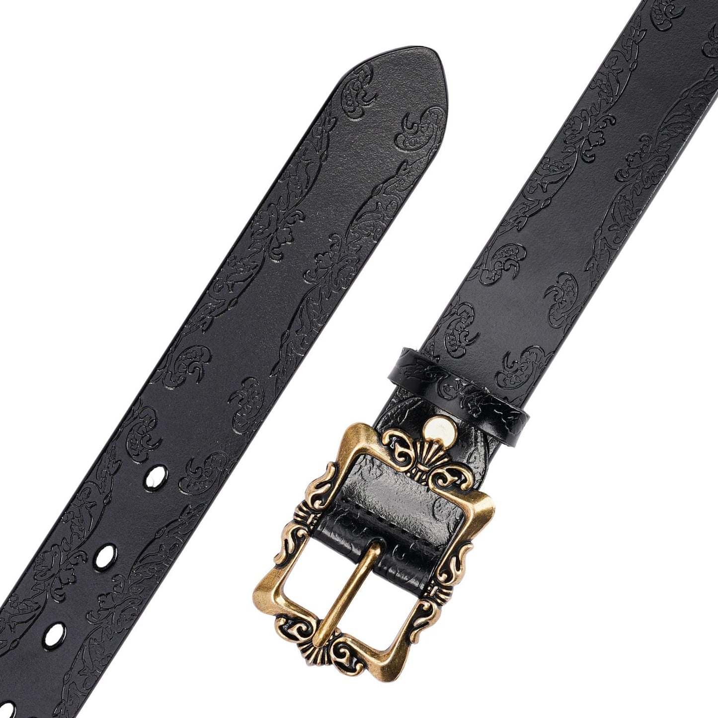 LEEXTON Womens Leather Belt Fashion Soft Waist Belt with Pin Buckle for Jeans Dress Leisure Pants