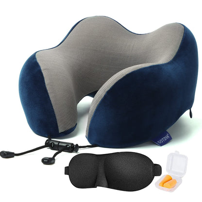 Travel Pillow,Travel Neck Pillows for Sleeping,100% Pure Memory Foam Soft Comfort & Support Pillow for Airplane/Car/Office&Home Rest Use-Pink