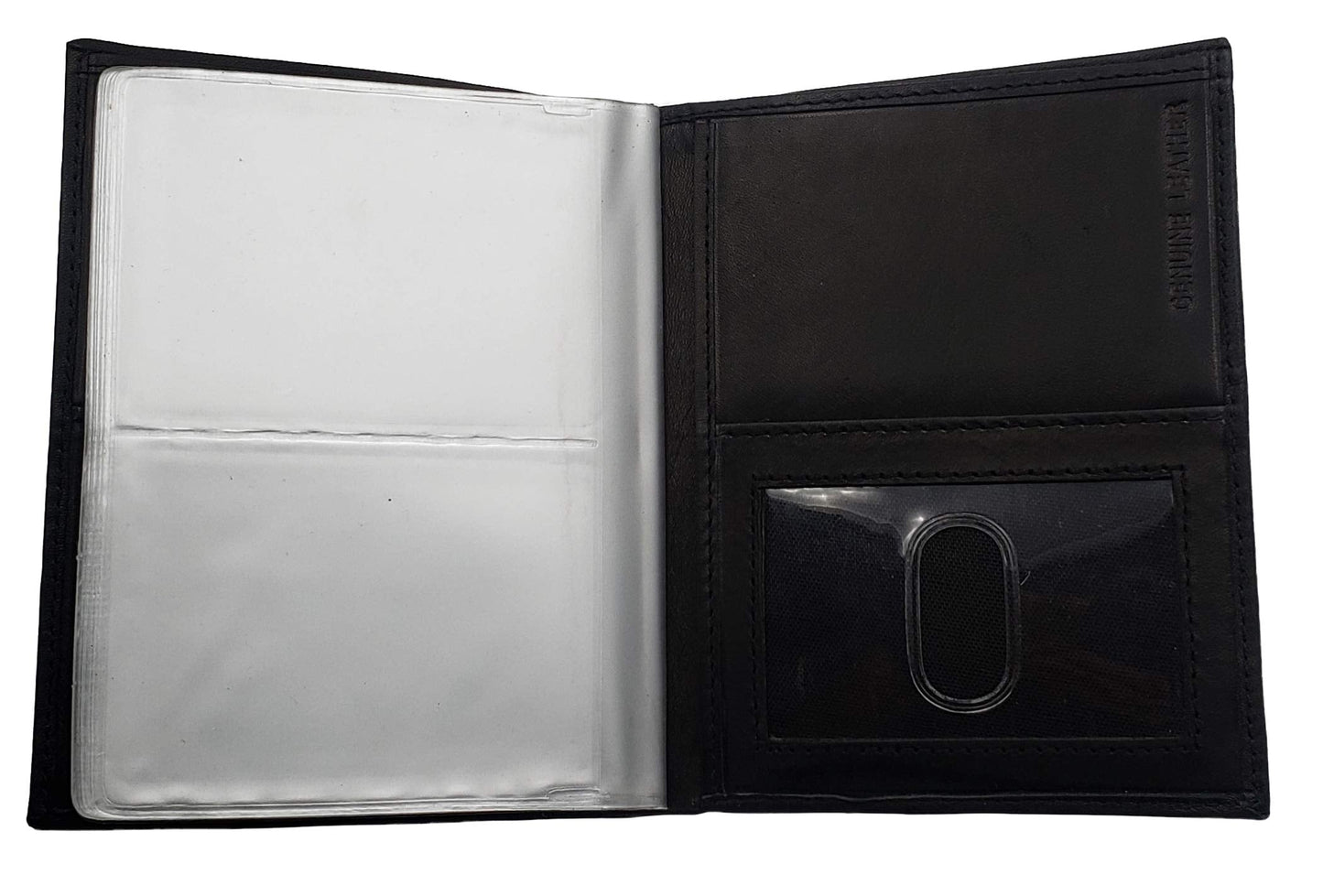 AG Wallets Men’s Leather Wallet – 24 Card Capacity, RFID Blocking, 2 ID Windows, Full Bill Compartment, Vertical Bifold Card Holder, Black