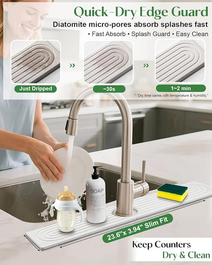 Stone Drying Mat for Kitchen Faucet: Diatomite Stone Drying Tray