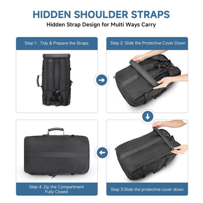 SWICKY Carry-on Travel Backpack for Men, Airline Approved Convertible Duffle Backpack with Shoe Compartment & USB Charging Port, Water Resistant 17.3 Inch Laptop Backpack for Travel Gym Camping