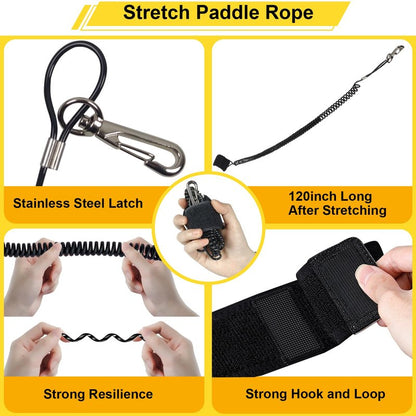 Frebuta Kayak Paddle for Adults,70 to 96in Paddle Board Paddles Telescopic Frosted Pipe Shaft Kayaking Boating Canoeing with 1 Free Paddle Leash Double Oar Float Paddle Sturdy Durable Extendable