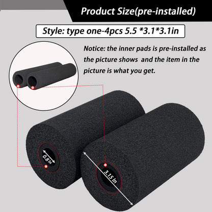 Foot Foam Pads Rollers(7.87in*3.14in*3.14in) for Exercise Machine, Inversion Table, Workout Bench, Sits Ups Replacement Parts, Home Gym Accesories