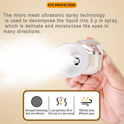 Johncase Heated Eye Sprayer for Dry Eyes Relief Mist Steamer Portable Warm Compress Eyes Mister for Eyelid,Eye Skin SPA Eye Steam Relief Dry Eyes and Stye Mini Eye Drops Tool