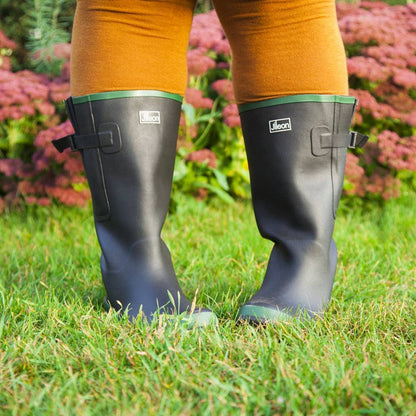 Jileon Extra Wide Calf Womens Rain Boots with Rear Expansion - Fit up to 20" Calves | Designed For Ladies with Wide Feet or Ankles | Durable and 100% Waterproof Boots