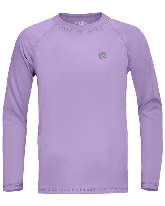 Boys UPF 50+ Swim Shirt Long Sleeve, 1 or 2 Pack UV Sun Protection Rash Guard, Youth Kids SPF Water Shirts for Beach Surf