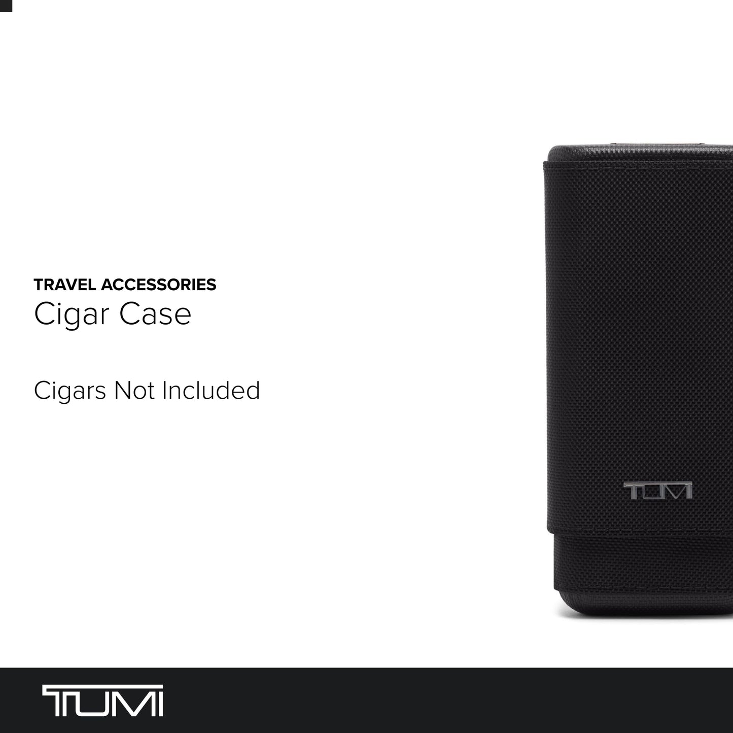 TUMI - Travel Accessories Cigar Case - Keep up to 3 Cigars Fresh - Spanish Cedarwood Interior - Black