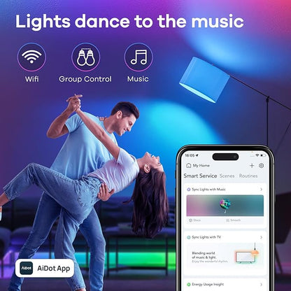 Linkind Matter Smart Light Bulb,1600LM 100W Smart Bulbs Work with Alexa/Apple Home/Google Home/SmartThings, RGBTW LED Color Changing Bulbs Music Sync, 2.4GHz Wi-Fi Light Bulbs LED 11W, A21 E26, 4Pack