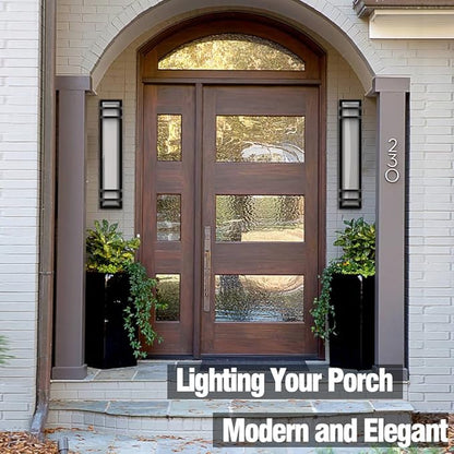 Sytmhoe Outdoor Wall Lights,36w Dimmable 6000K LED Modern Porch & Patio Wall Light Fixture, 23.6in Black Exterior Sconce Wall Mounted Lights Suitable for Garage Living Room Courtyard House(6000K)