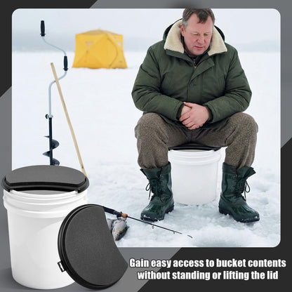 Novabright 4 Pcs 5 Gallon Kidney Shape Bucket Seat, Bucket Lid Seat with Foam Cushion Padding for Option Ice Fishing, Baseball, Gardening and Camping