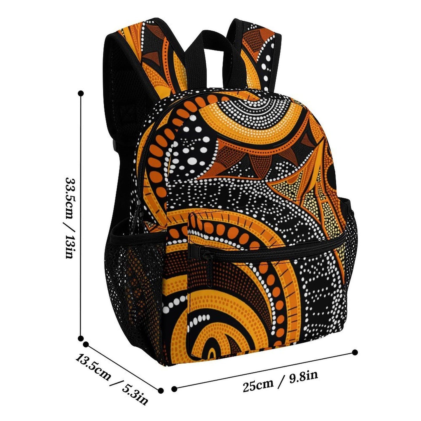 SKHJCY A Dot Painting Style Mini Backpack for Women, 13 Inch Lightweight Fashion Daypack, Durable Small Rucksack with Side Pockets, Casual Travel Bag for Teens And Adults