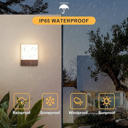 1-Pack Modern Outdoor LED Wall Light,24W 3000K Wall Porch&Patio Light,IP65 Led Exterior Wall Lights Fixtures,Low Profile Wall Sconce for House Yard Garage Walkway Garden(Rust Red)