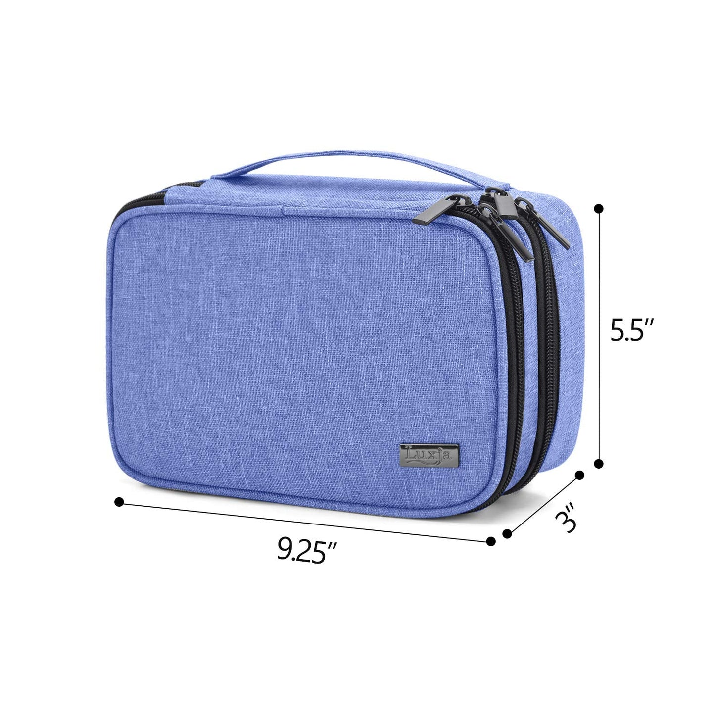 Luxja Sewing Accessories Organizer, Double-Layer Sewing Supplies Organizer for Needles, Scissors, Measuring Tape, Thread and Other Sewing Tools (NO Accessories Included), Dark Blue