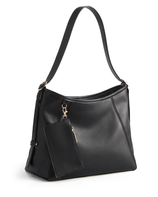 Missnine Hobo Bag for Women PU Leather Purses with Small Pouch, Multi-pocket Crossbody Handbags with Zipper, Everyday & Travel Ladies Chic Shoulder Bags Comfortable Adjustable Strap Tote Purse,Black