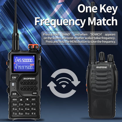 BAOFENG K5PLUS Radio Ham Radio 10W Rechargeable Walkie Talkies Long Range UV32 5RM Handheld Two Way Radio NOAA Weather Radio with Copy Frequency,USB-C Charging for Hunting Survival Gear