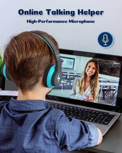 seenda Kids Bluetooth Headphones Boys, JCH-01 Kids Wireless Headphones for School, 85/94dB Volume Limited, 45H Playtime, 3 Lighting Modes, Built-in Mic Headset with Aux Cord for iPad/Tablet/Travel
