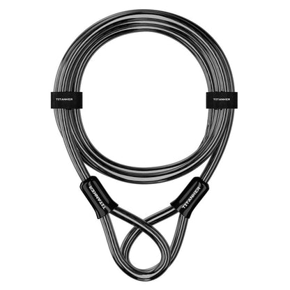 Titanker Bike Lock Cable,12mm Thick Security Cable with Loops Heavy Duty Steel Cable Vinyl Coated Bike Cable Lock Security Chain (4ft, 7ft, 15ft, 30ft)