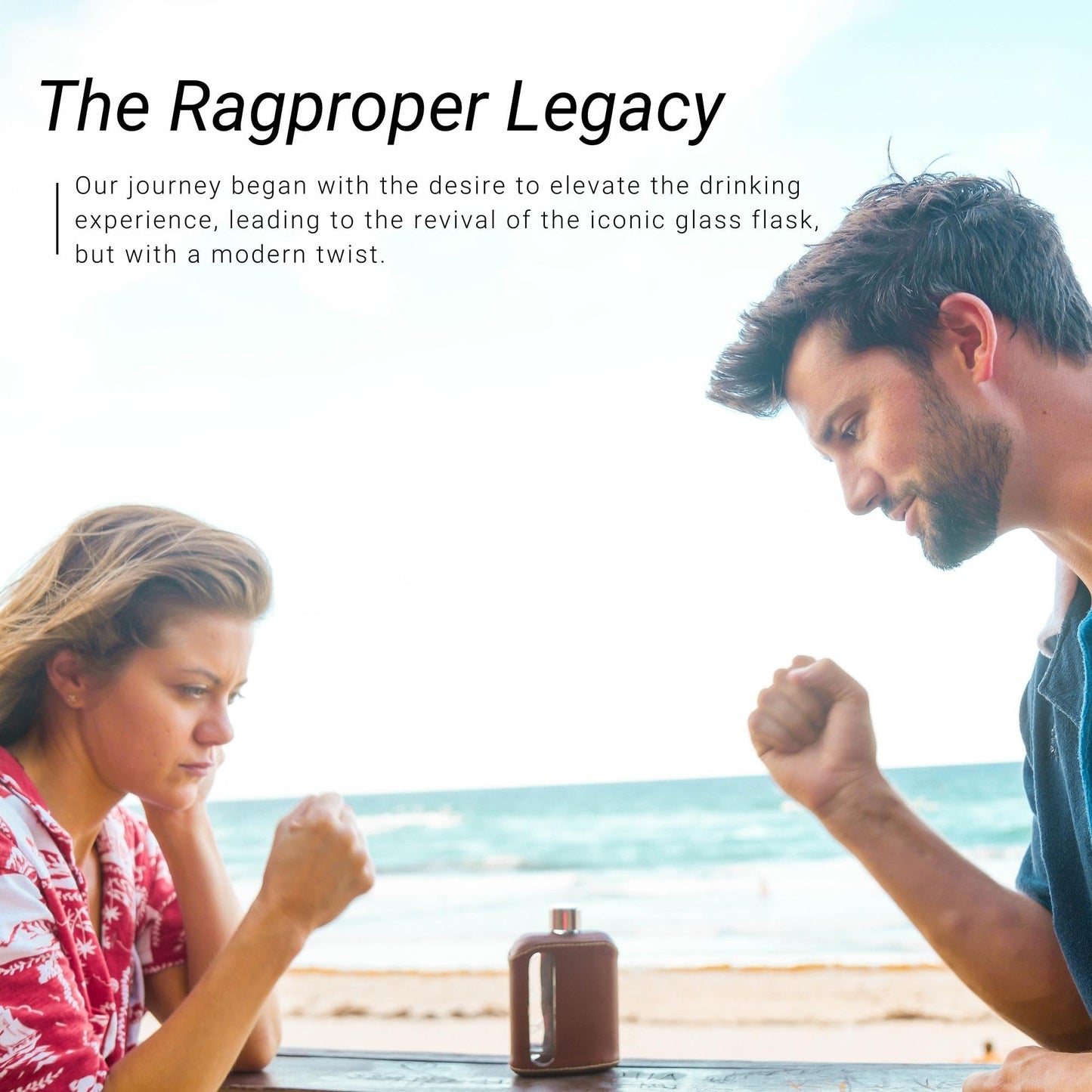 Ragproper Leather Glass Hip Flask for Men & Women – Modern Whiskey & Liquor Pocket Flask, Durable Genuine Leather Cover, Ideal Glass Flask – Single Shot 3.4oz (100ml), Dark Brown