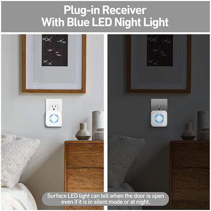 Satisure Wireless Doorbell Extender with Receiver Connects to Existing Hardwired Doorbell into Wireless Door Bell with 656 FT Range, 58 Chimes and 5 Volume Levels Door Chime for Home/Garage/Basement