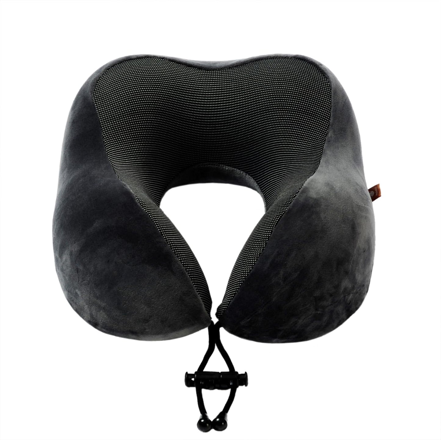 Memory Foam Travel Pillow, Neck Pillow with 360-Degree Head Support, Comfortable and Lightweight, Ideal for Sleeping on Airplane, Car, Train, Bus and Home Use, Comes with Storage Bag (Black)
