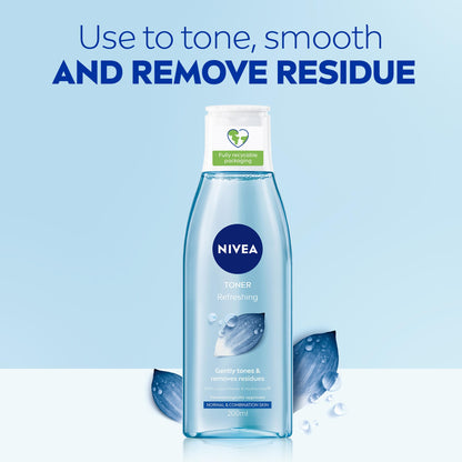 NIVEA Refreshing Toner 200ml | With Lotus & Hydramine | Effective Makeup Remover | Gently Cleanses and Moisturises Skin | Eliminates Impurities | For Normal & Combination Skin (Pack of 2)