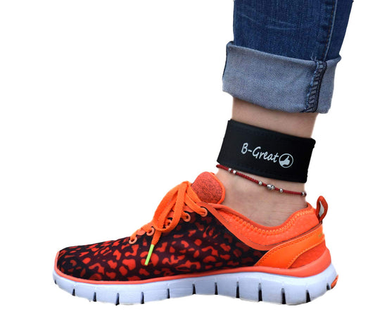 B-Great Ankle Band for Men and Women Compatible with Fitbit Flex 2/One/Zip/Charge 2/Alta HR or Garmin Vivofit/2/3/4/JR Fitness Tracker (Black, Medium)