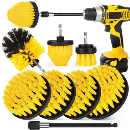 8 Pack Drill Brush Attachment Set, 1/4in Power Scrubber Brush+ Extend Long Rod, Brush Drill Attachment, Power Cleaning Scrub Brush for Bathroom, Tub, Tile, Corner, Floor