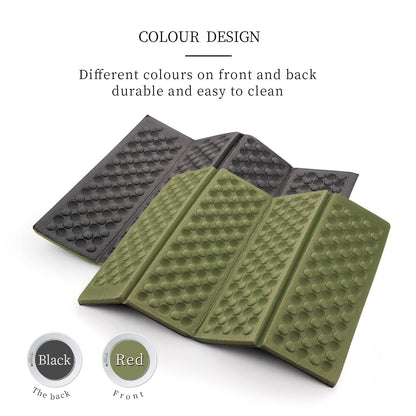 Sitting Pad for Backpacking, Sit Upon Pads Camping Hiking,Outdoor Foam Folding Mat, Small Seat Cushion, Compfort, Portable and Lightweight Green