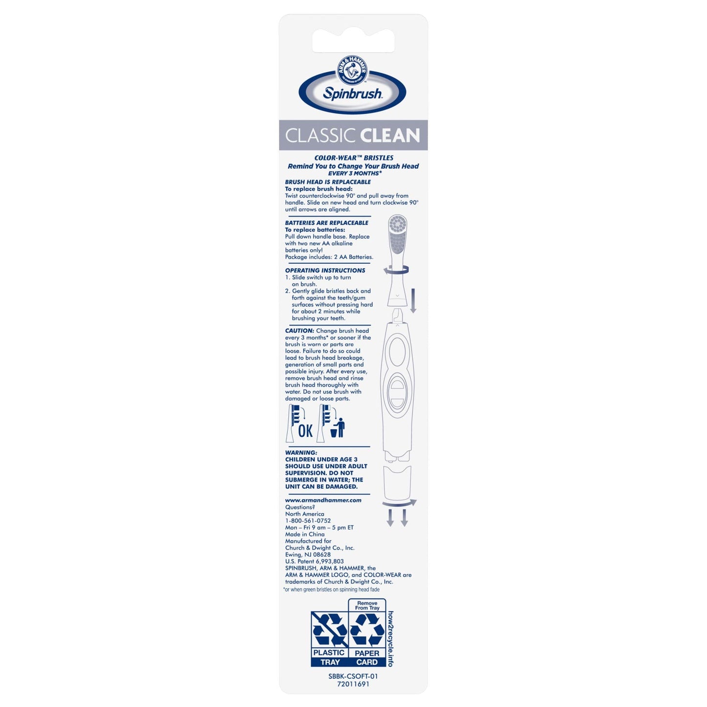 Spinbrush Pro+ Deep Clean, Battery Toothbrush for Adults, Soft Bristles, Batteries Included