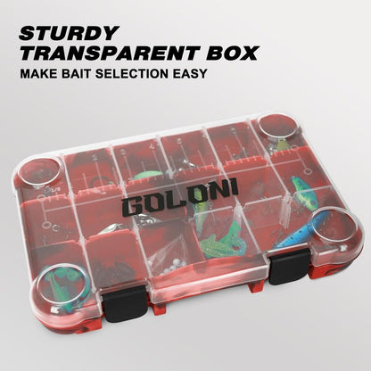 Goloni Fishing Tackle Box - Clear Plastic Storage Organizer with Removable Dividers | 3600 Tackle Trays, 4 Pack