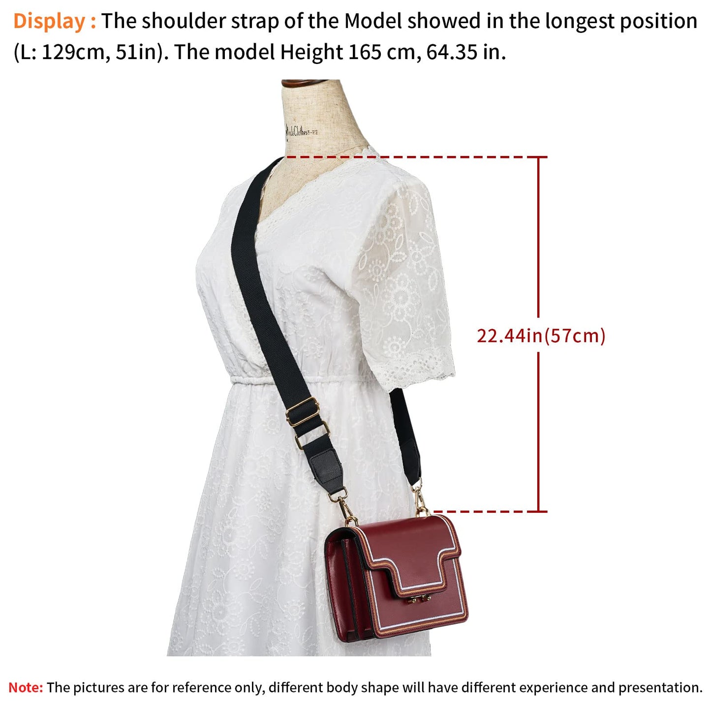DEVPSISR Wide Shoulder Purse Strap Replacement Adjustable Belt Canvas Bag Crossbody Handbag (Leather Buckle-Black)
