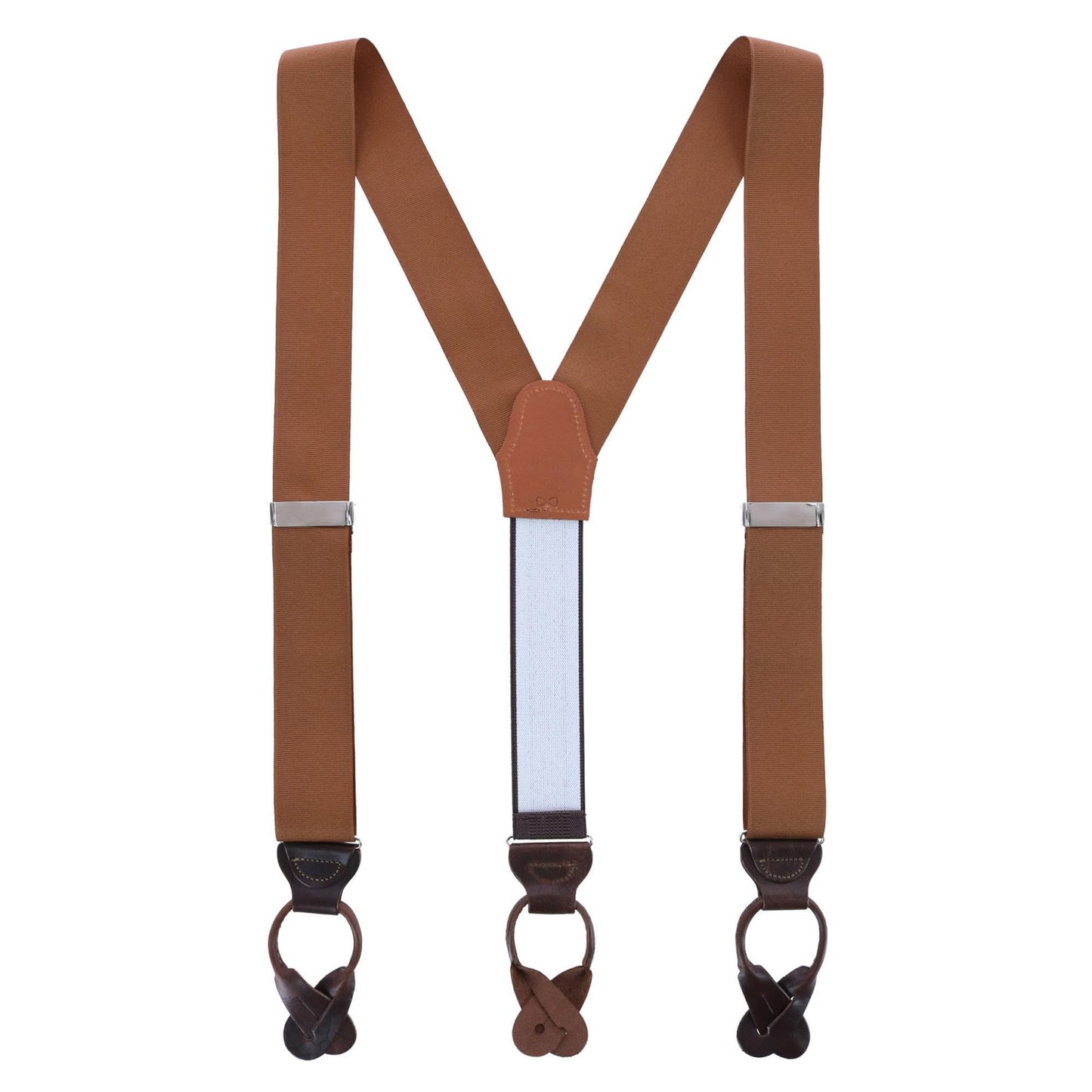 Trafalgar Men's Phoenix 38mm Grosgrain Non Stretch Ribbon Button End Braces (Suspenders), Brown