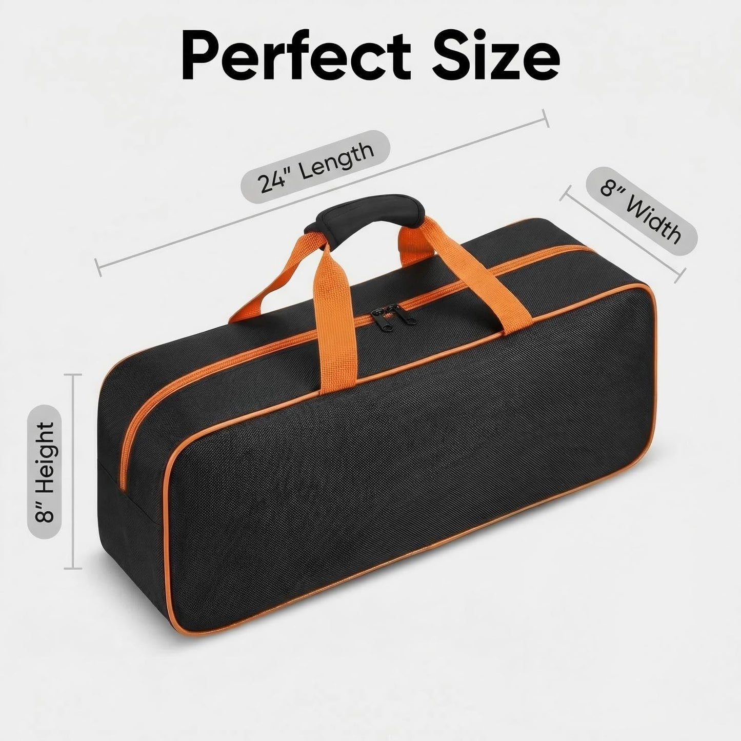 Heavy Duty Grill Tool Storage Bag, Large Capacity Grill Accessory Storage, Waterproof Oxford Grill Utensil Storage Compatible with Blackstone for Camping, RV Travel,(Bag Only)