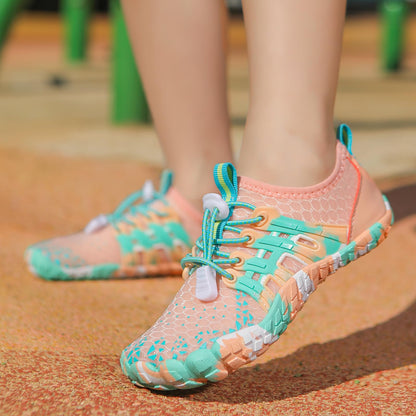 ANYUETE Water Shoes for Kids Boys Girls Aqua Socks Barefoot Beach Sports Swim Pool Outdoor Lightweight Quick Dry Pink 02 13 Little Kid