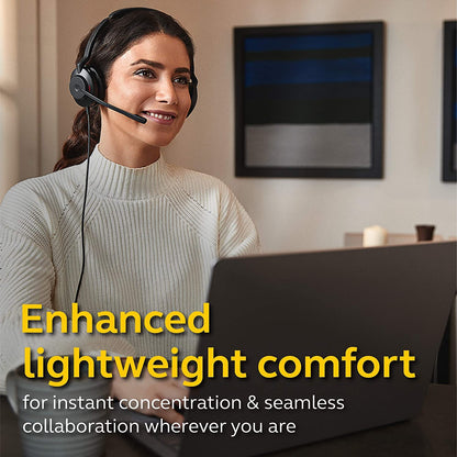 Jabra Evolve2 30 UC Wired Headset, USB-C, Mono, Black – Lightweight, Portable Telephone Headset with 2 Built-in Microphones – Work Headset with Superior Audio and Reliable Comfort