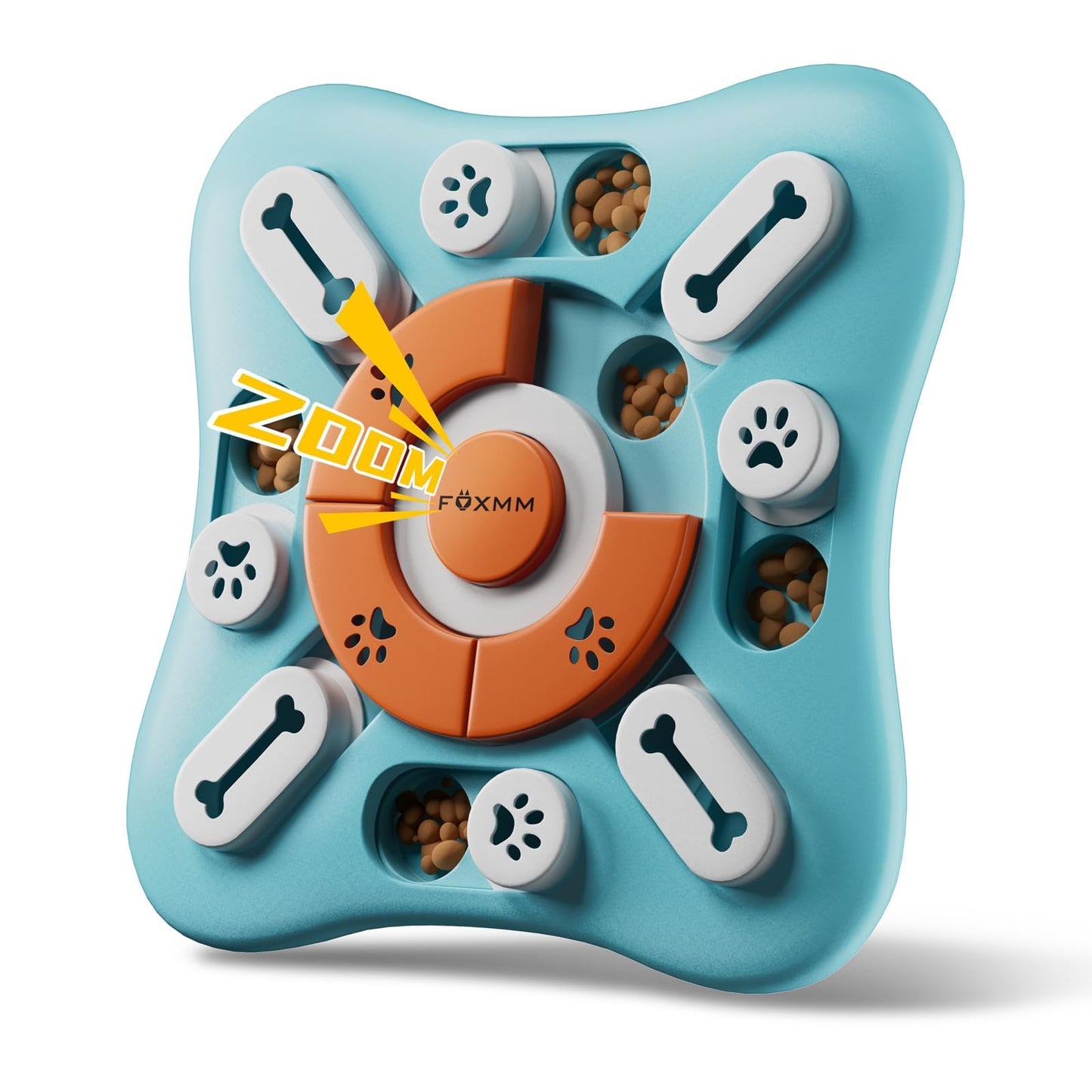 FOXMM Interactive Dog Treat Puzzle Toys for IQ Training & Mental Stimulating,Fun Slow Feeder,Large Medium Small Dogs Enrichment Toys with Squeak Design