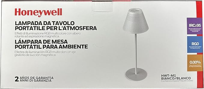 Honeywell Cordless Table Lamps Rechargeable Set of 2, M1 Sunturalux Portable LED Desk Lamp 5200mAh 4Color 9RGB Dimmable Bedside Lamps for Restaurant/Bedroom/Bars/Party/Camping Night Light
