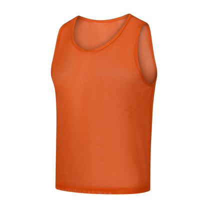 SPTEHW Scrimmage Vests Pinnies Team Practice Jerseys for Kids,Youth and Adult Sports Soccer,Football,Basketball(12 Pack)（Orange,M）