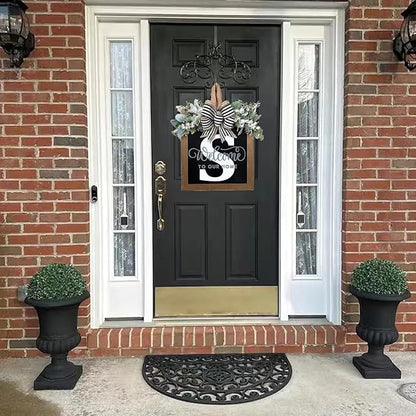 16'' Personalized Last Name Welcome Sign, Door Wreaths for Front Door Outside, Spring Wreath for Front Door Decor, Farmhouse New Home Gifts for Home (S)