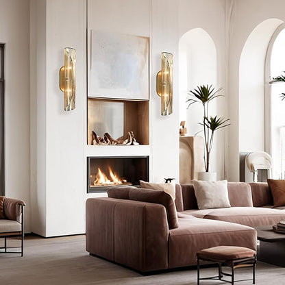 Modern Curved Sconce, Curved Metal Wall Light, Brushed Brass Vanity Light Beside/Over Mirror, Wall Sconce for Living Room, Bedroom
