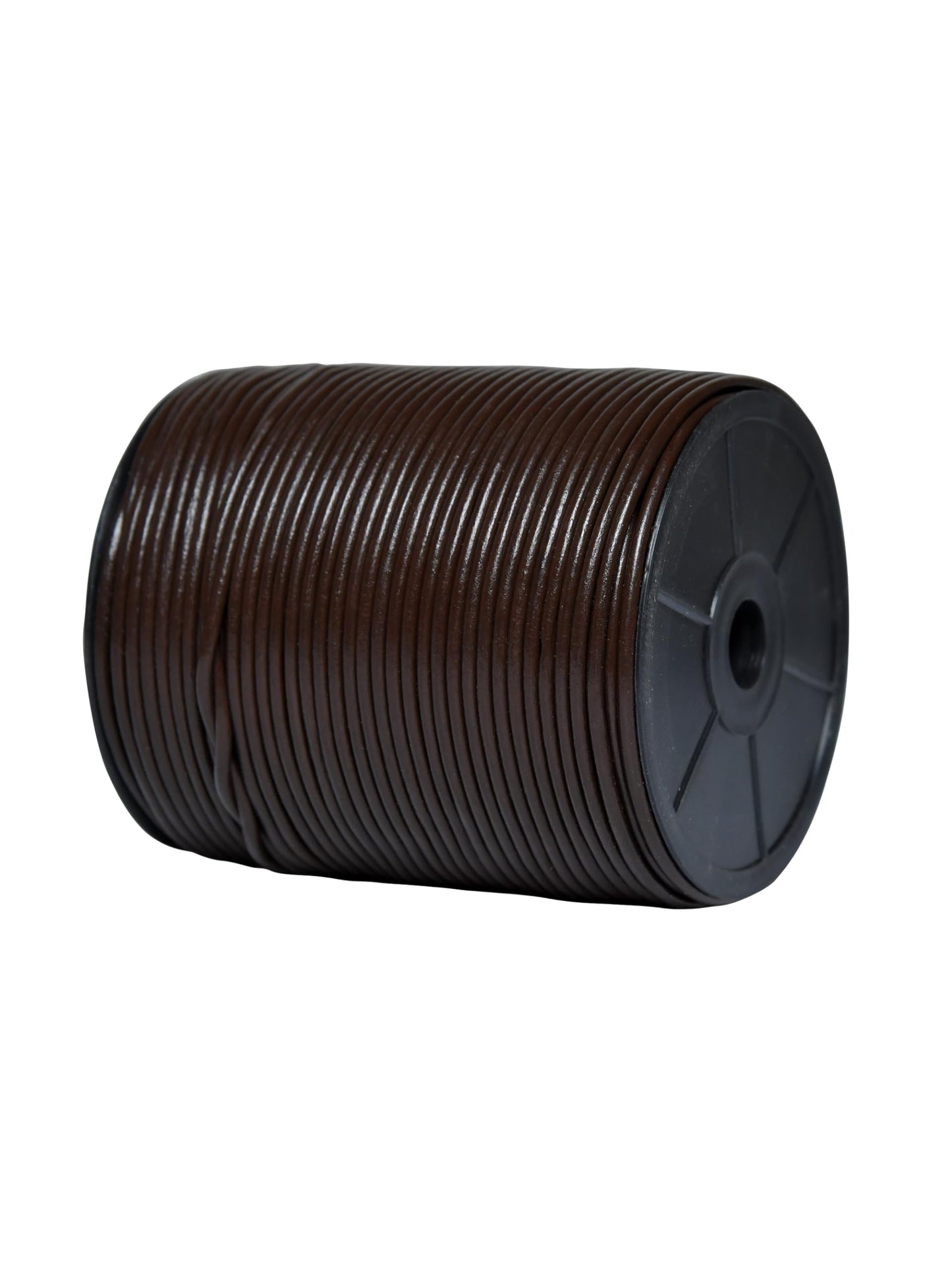 Cords Essentials Round Genuine Leather String Cord, Rope for Jewelry Making, Necklaces, Bracelets, Kumihimo Braiding, Wraps, Crafts and Hobby Projects (Dark Brown, 3.0 MM)